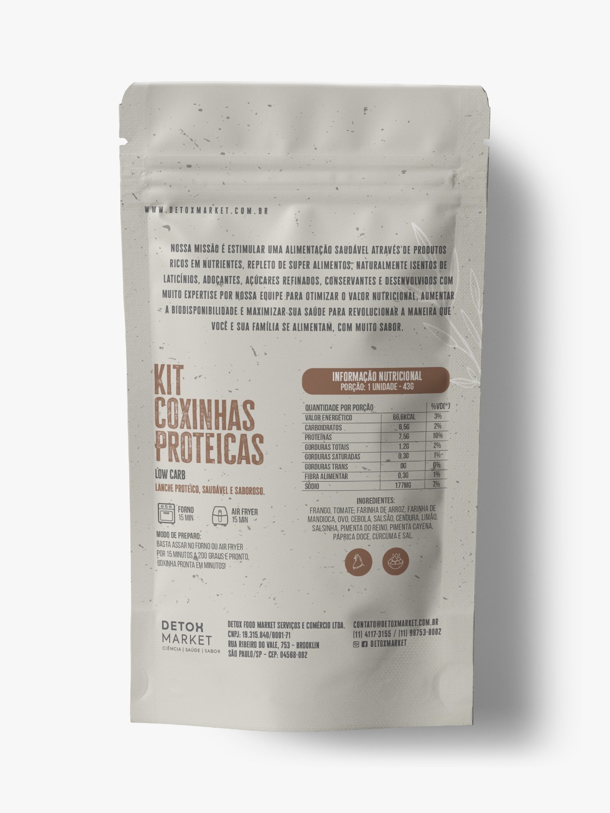 Kit Coxinhas Low Carb Proteicas (8 unid 43g)